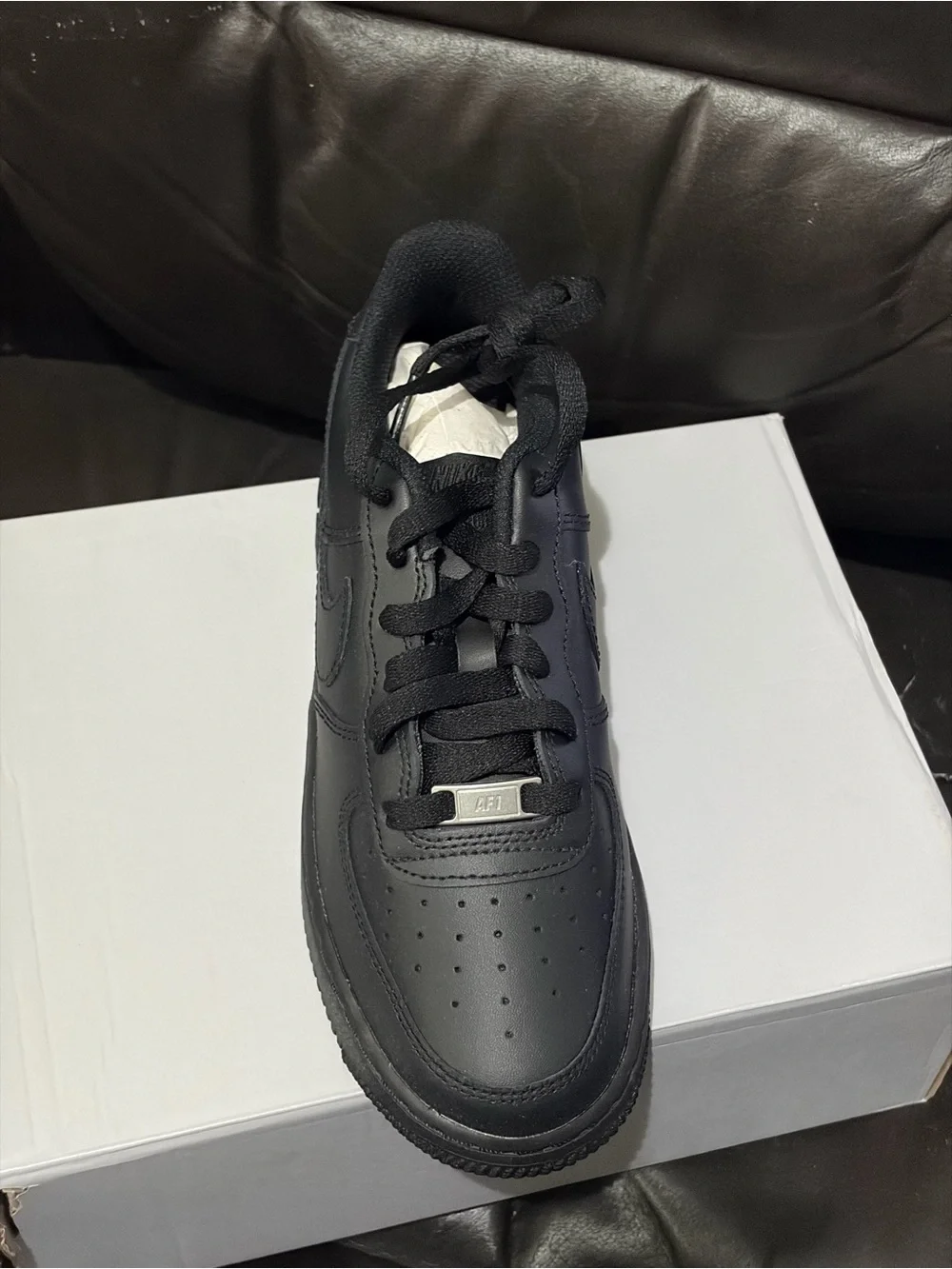 Nike Air Force 1 Triple Black Sneakers, Size 6Y / 7.5W BNIB DH2920-001